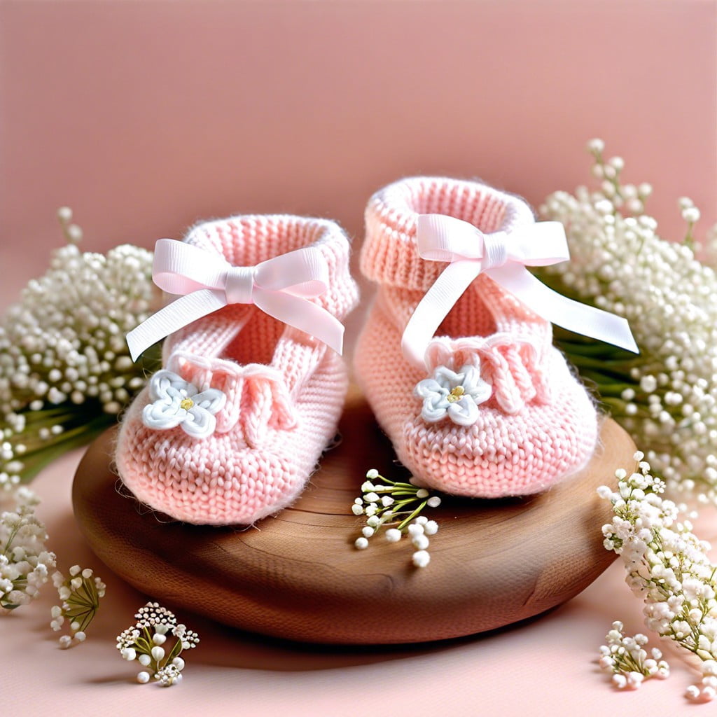 knitted baby bootie decor