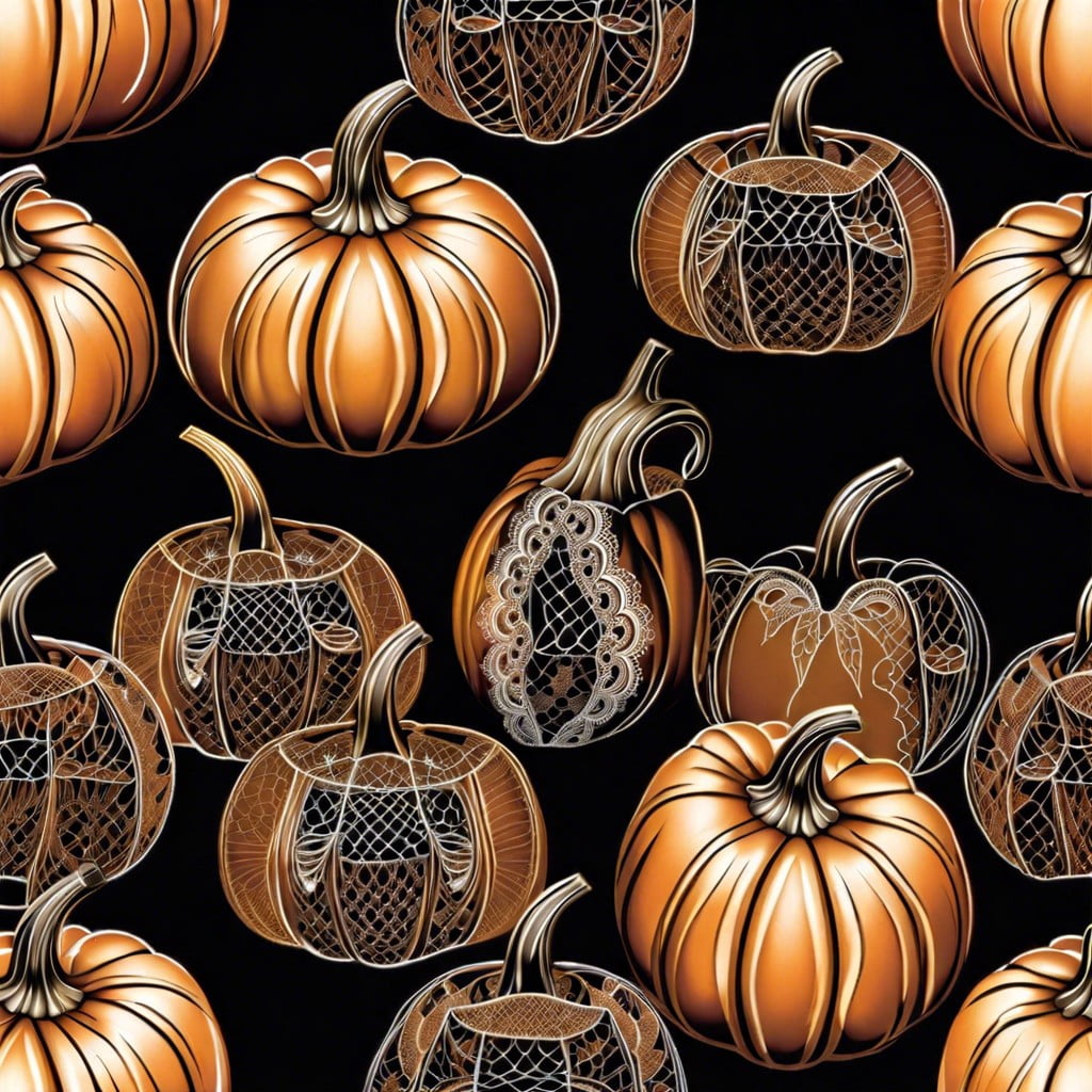 lace patterned pumpkins
