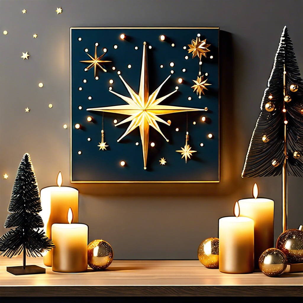 led candle constellation art