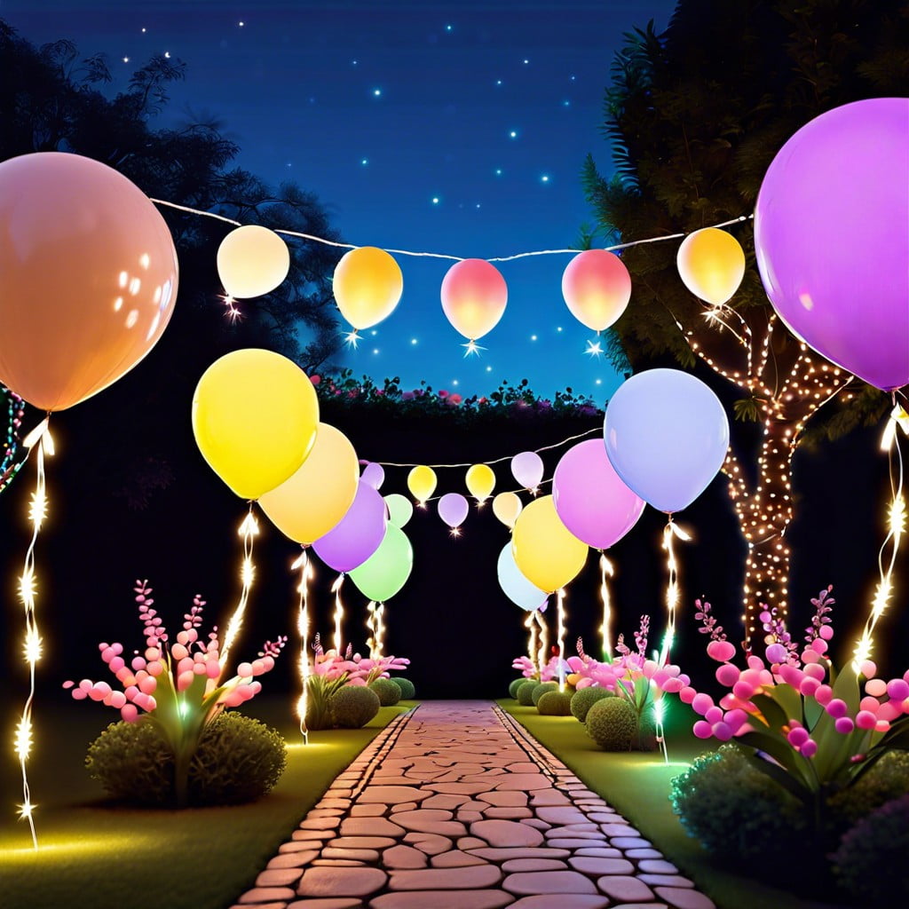lighted balloon pathway