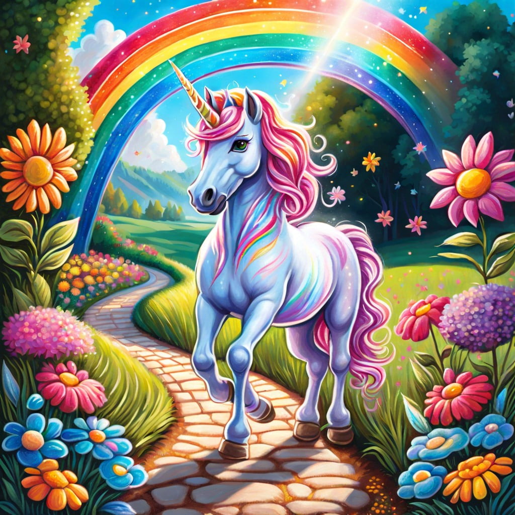 magical chalk unicorn pathway