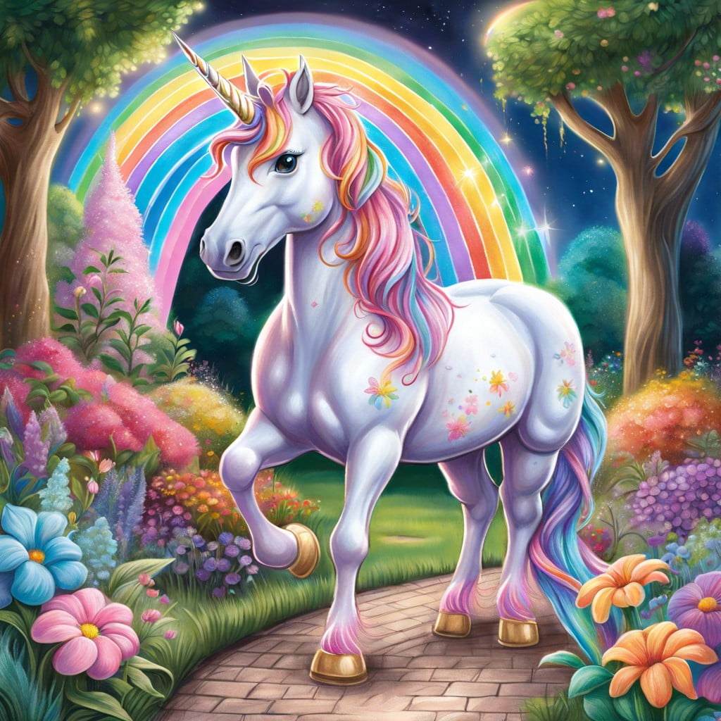magical unicorn garden pastel chalk