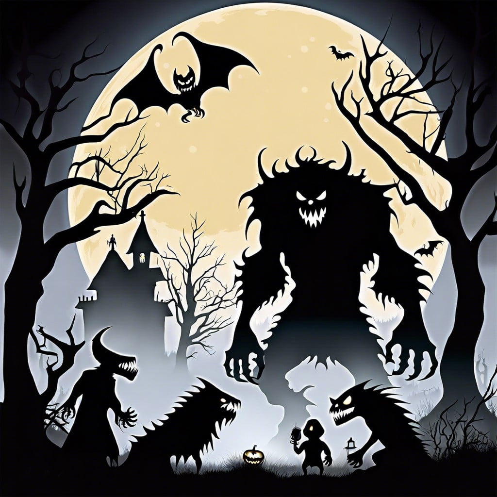 menacing monster silhouettes