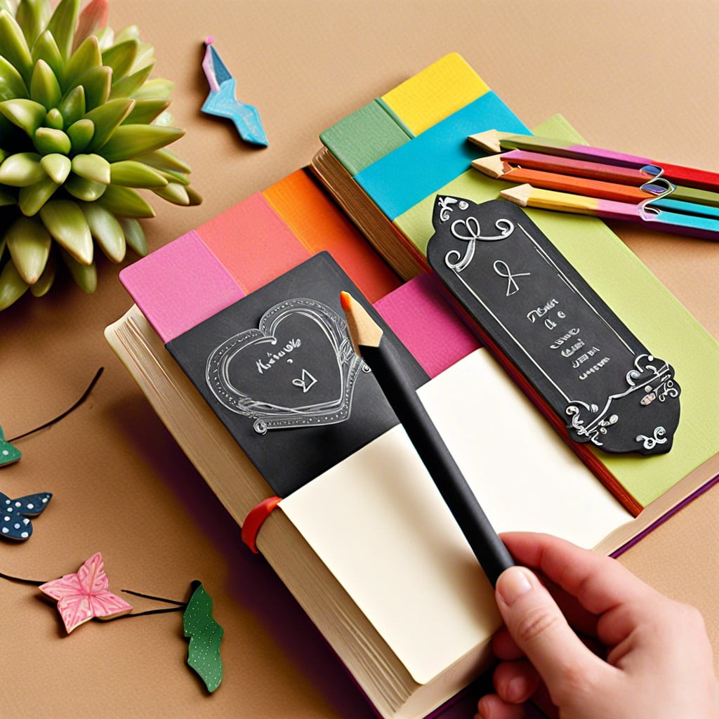 mini chalkboard bookmarks