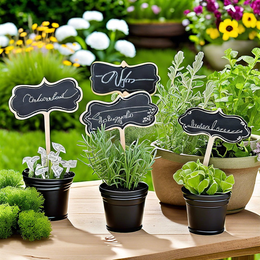 mini chalkboard garden stakes