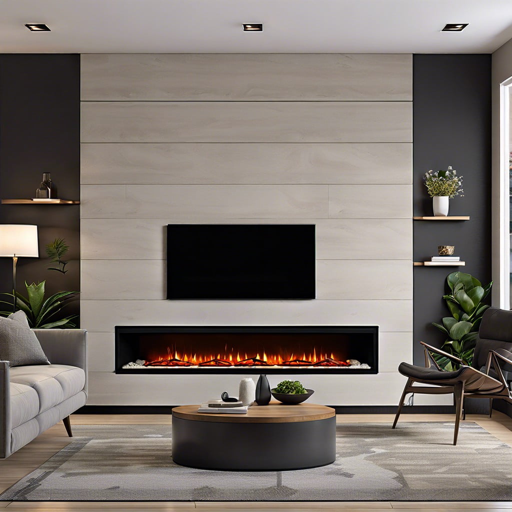 mount a sleek and modern fireplace