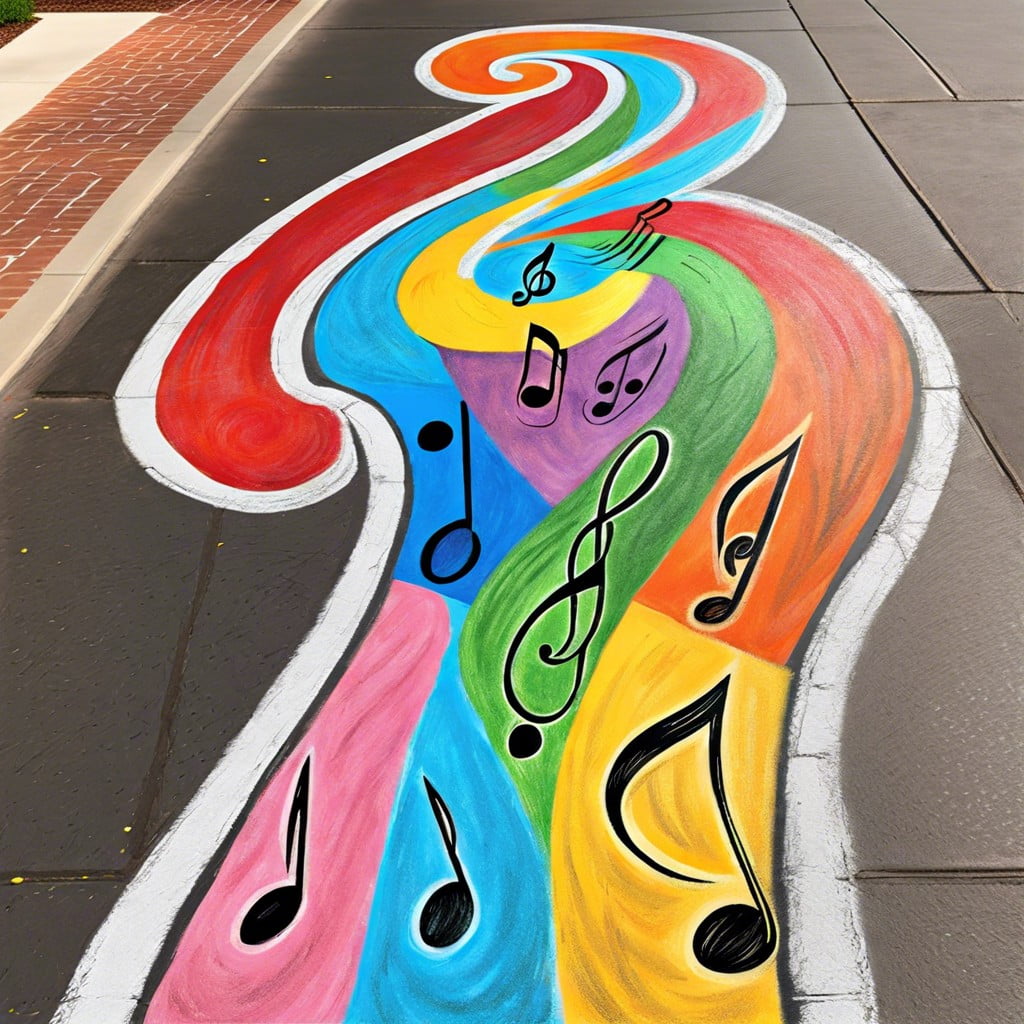 musical notes trail