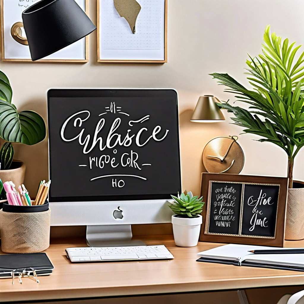 place a mini chalkboard for daily quotes or tasks