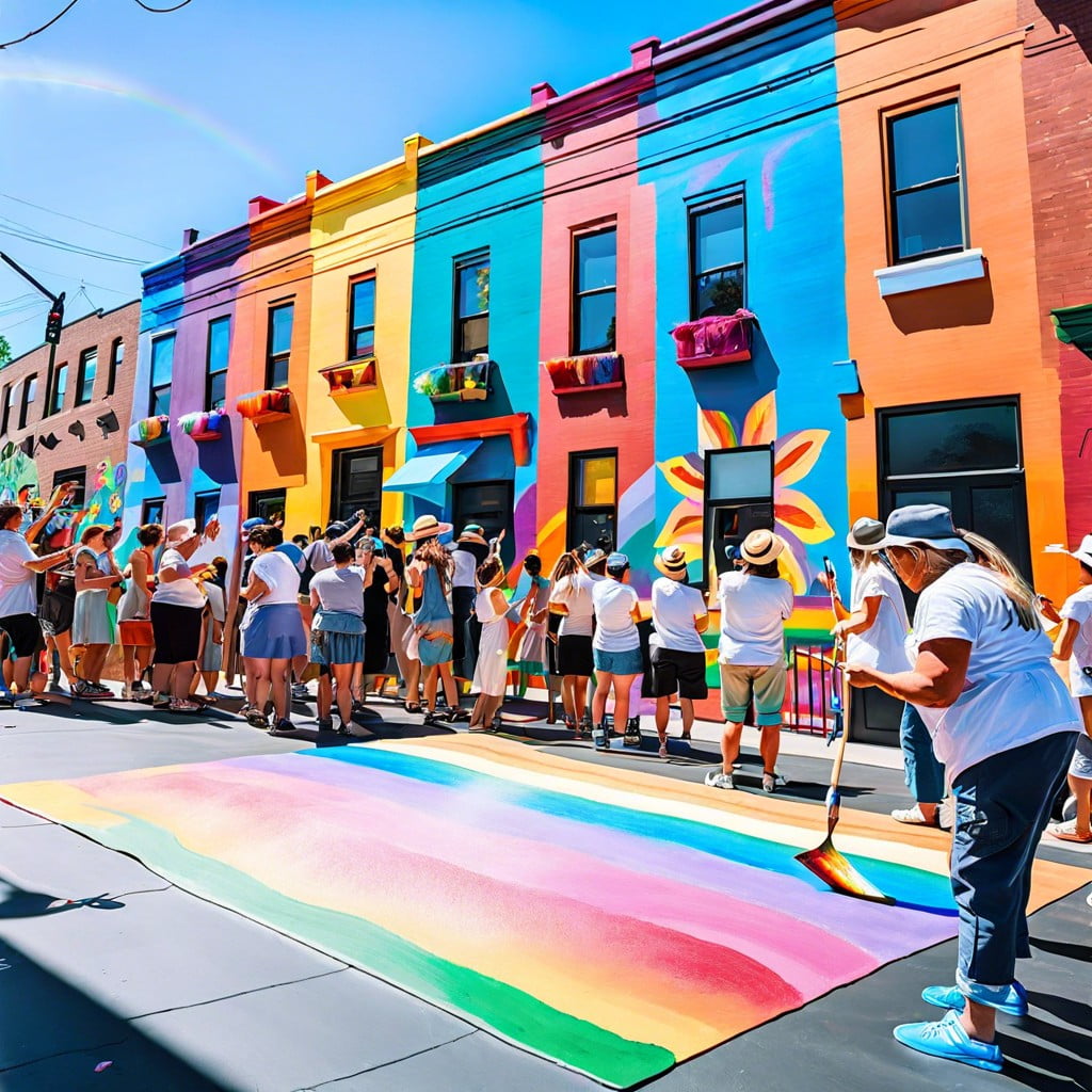 rainbow chalk mural fest