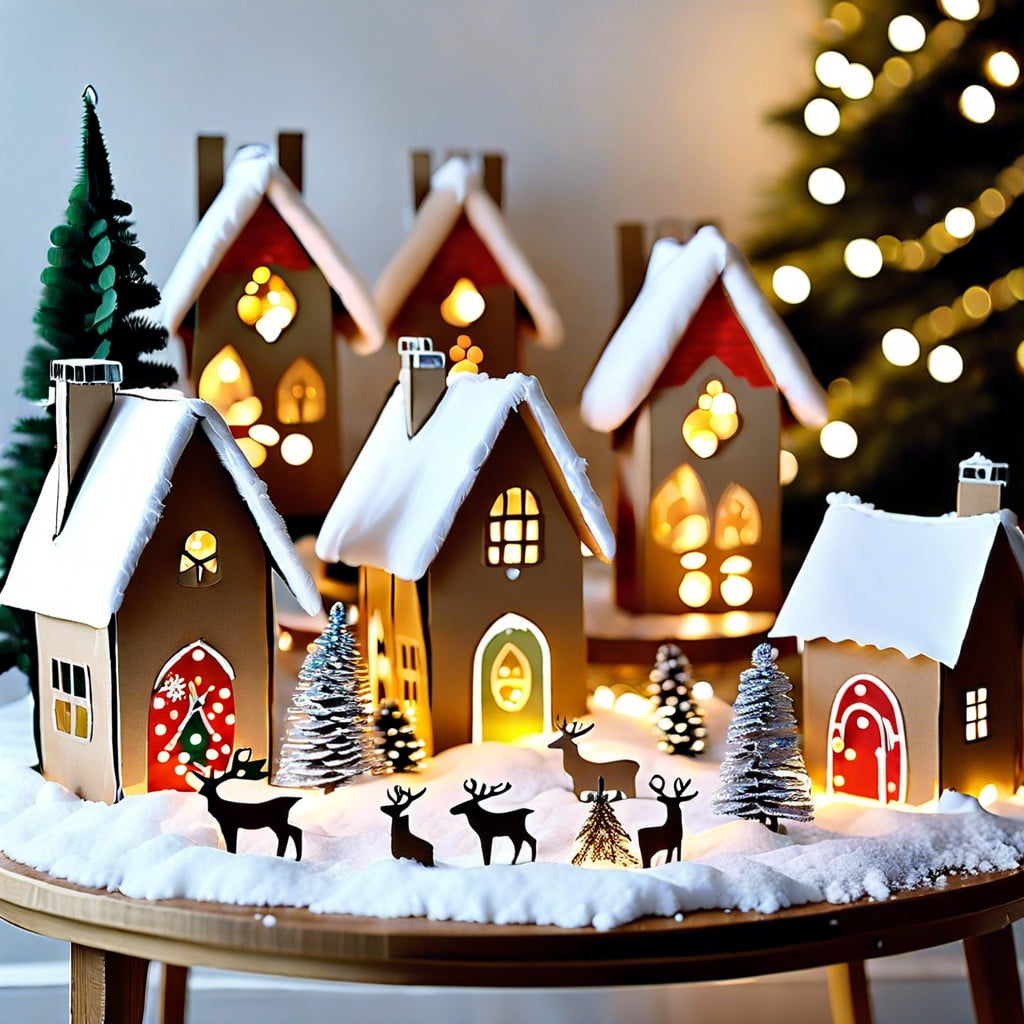 recycled material christmas village