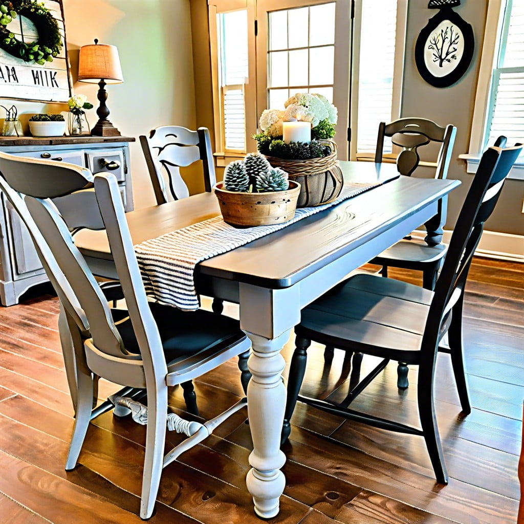 rustic grey farmhouse table redesign