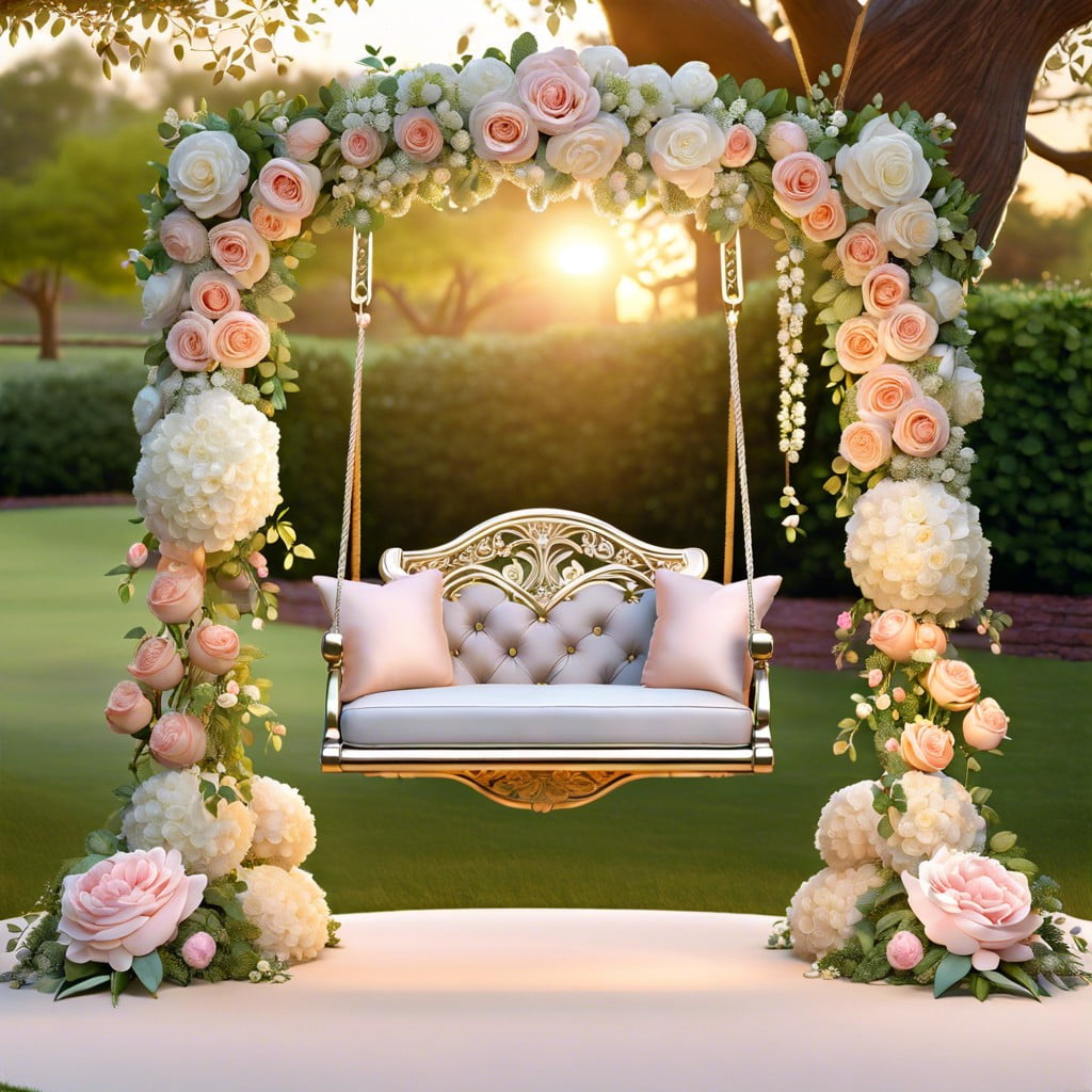 set up a floral swing for photo opportunities