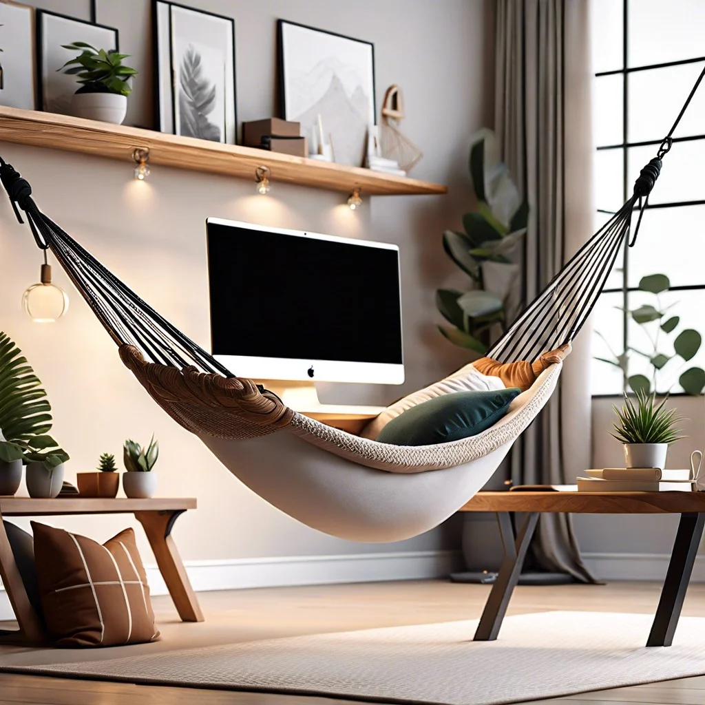set up an under desk hammock for your feet