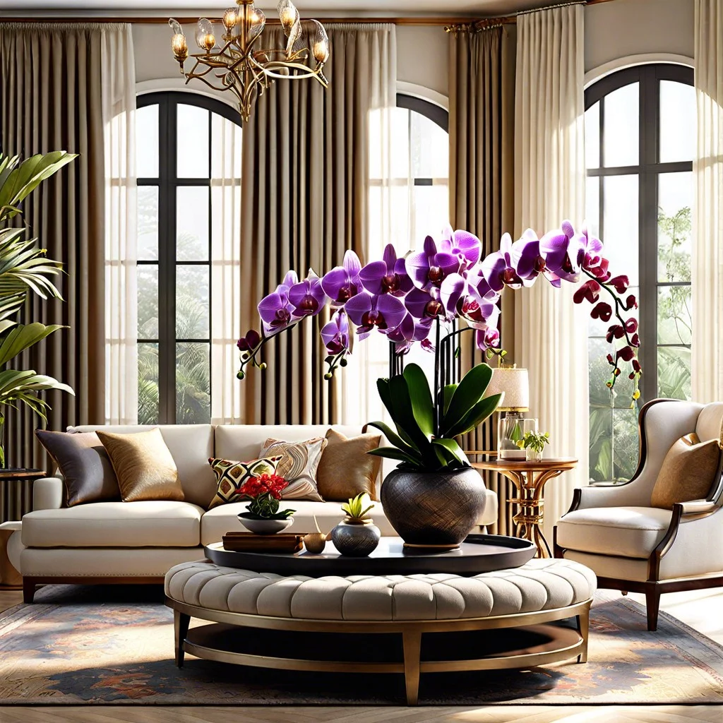 showcase exotic orchids on elegant stands