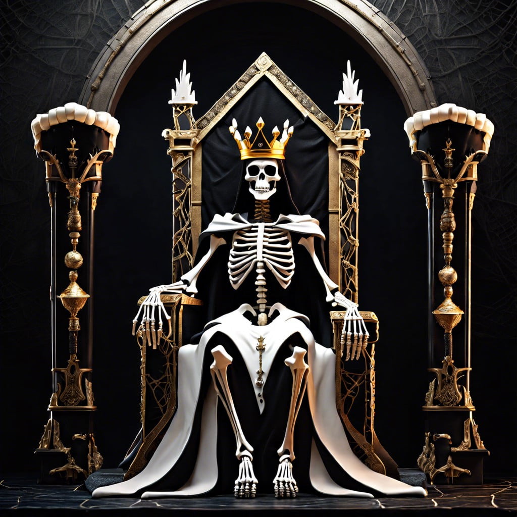 skeletal king on a throne of bones