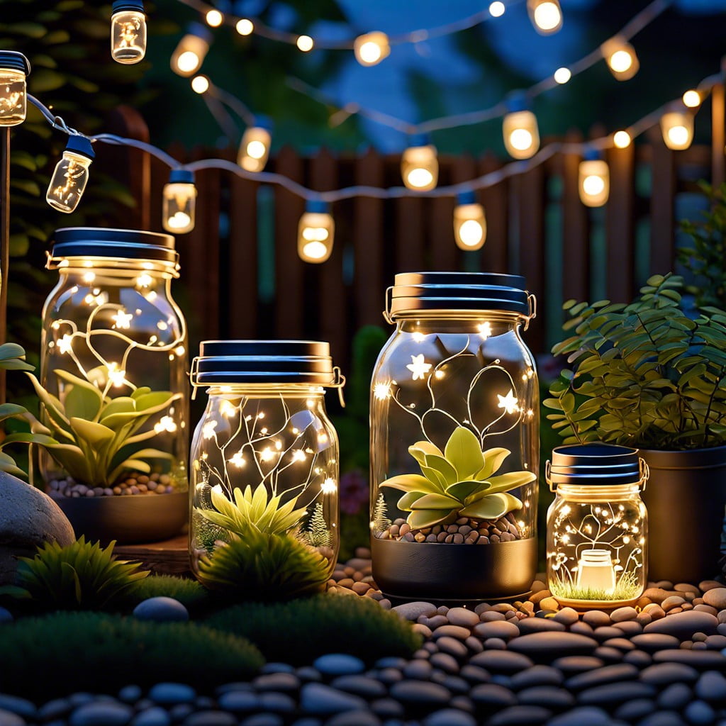 solar powered fairy light jars