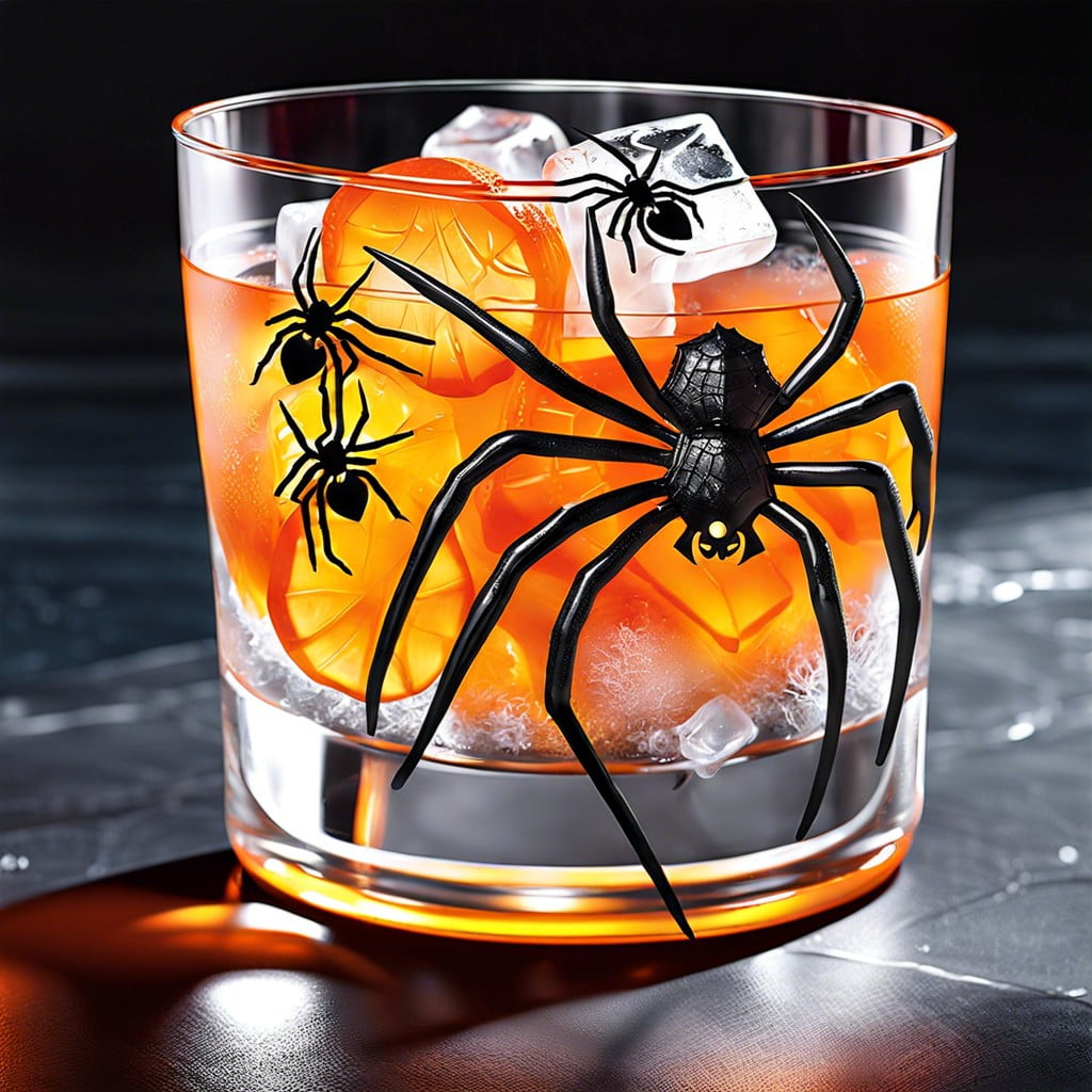 spider ice cubes freeze small plastic spiders in ice molds for spooky drinks