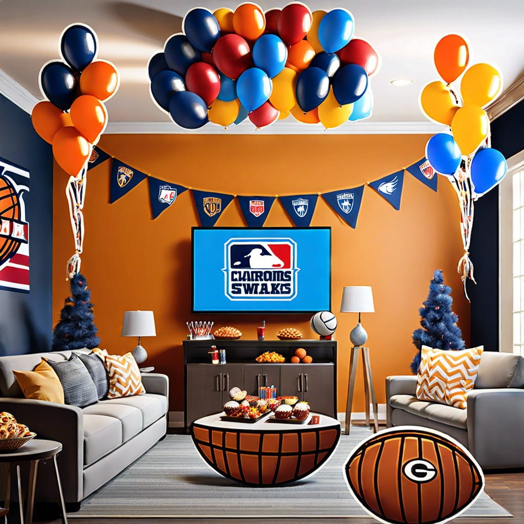 sports team balloons for game day decorations