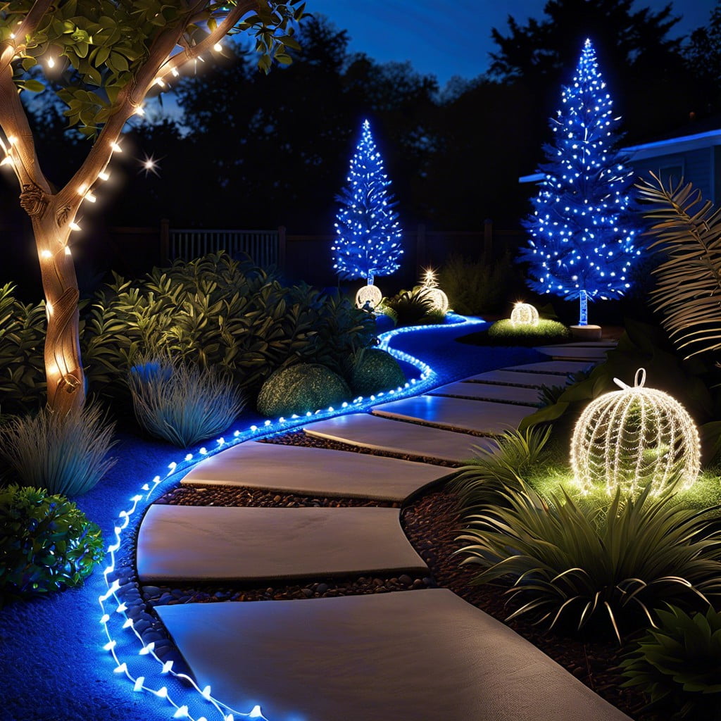 starry pathway with rope lights