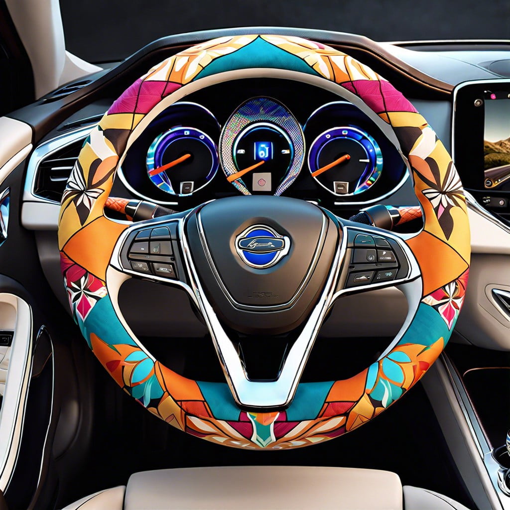 steering wheel covers in vibrant designs