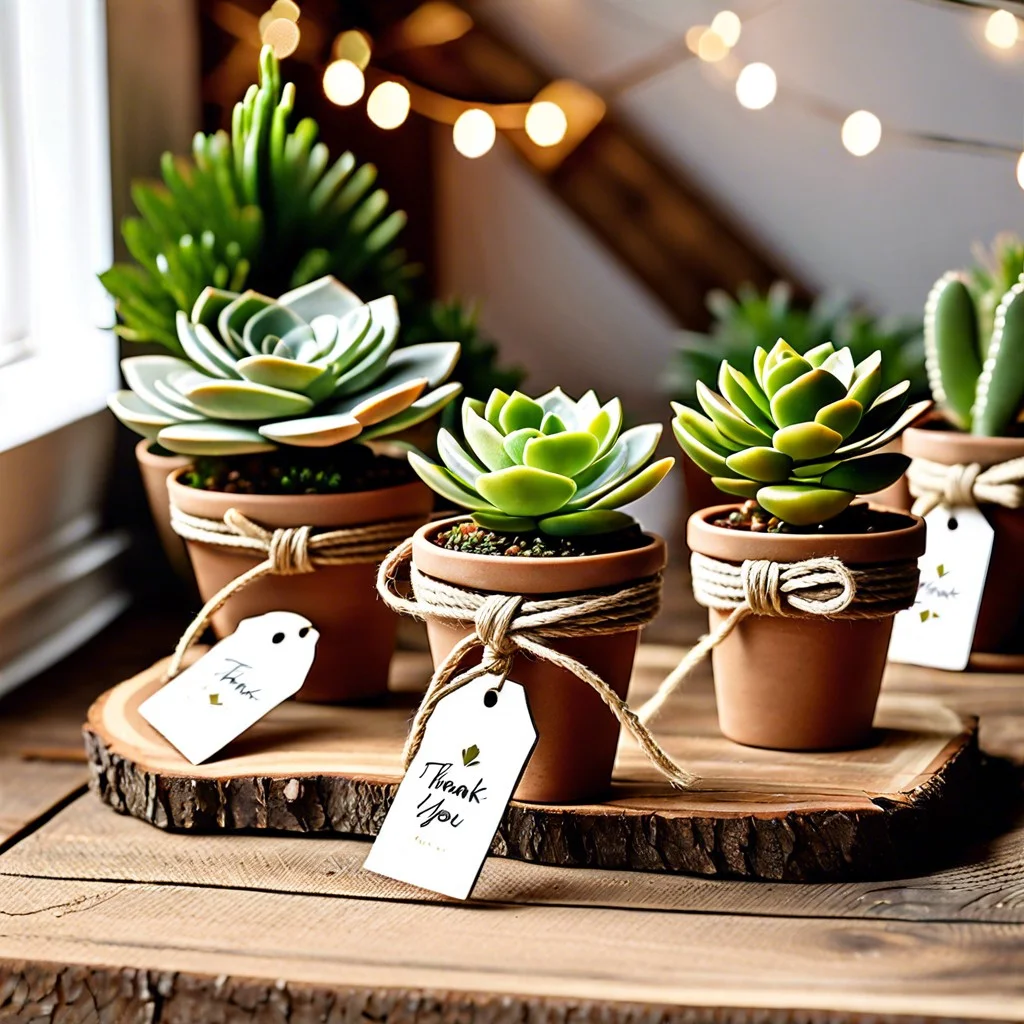 succulent party giveaways