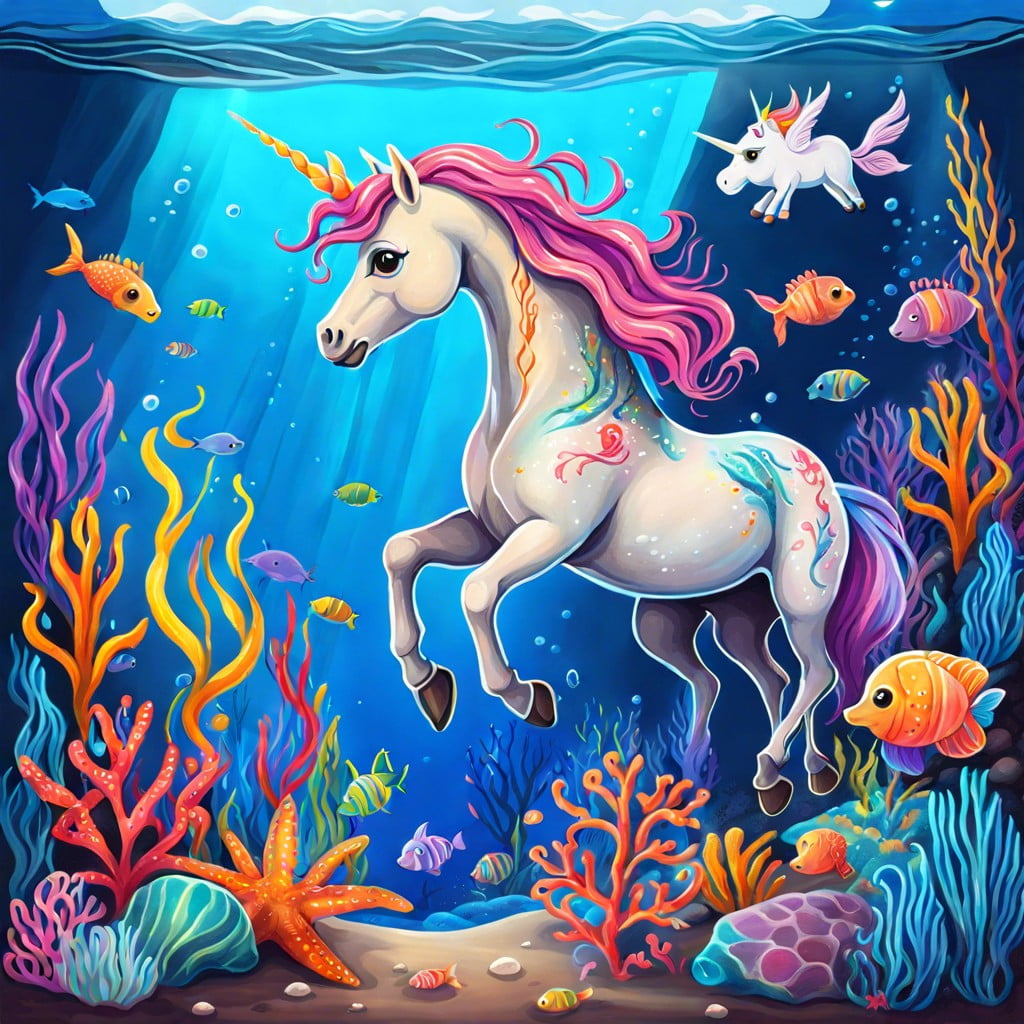 undersea chalk unicorn adventure