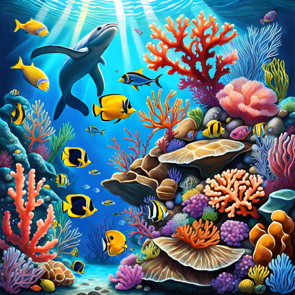 underwater coral reef chalk art