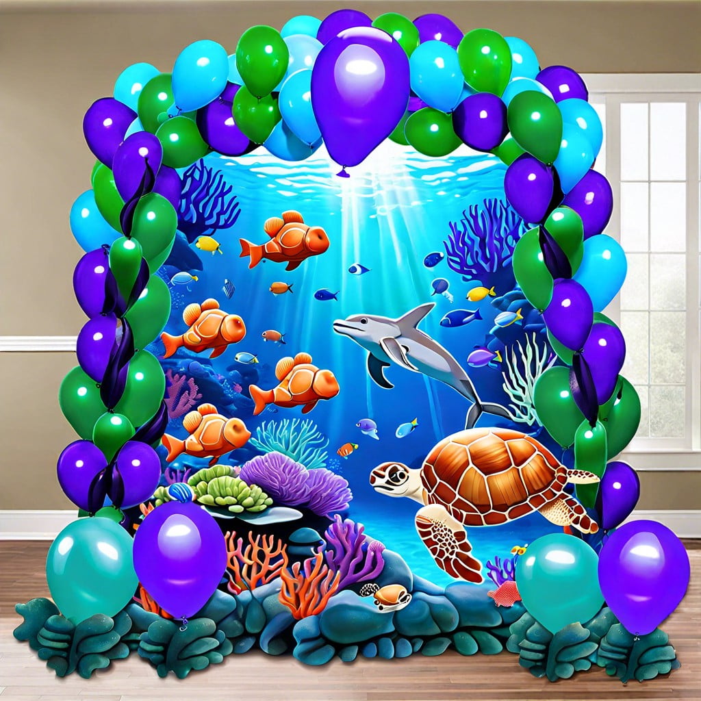 underwater themed balloon decor for aquatic adventures