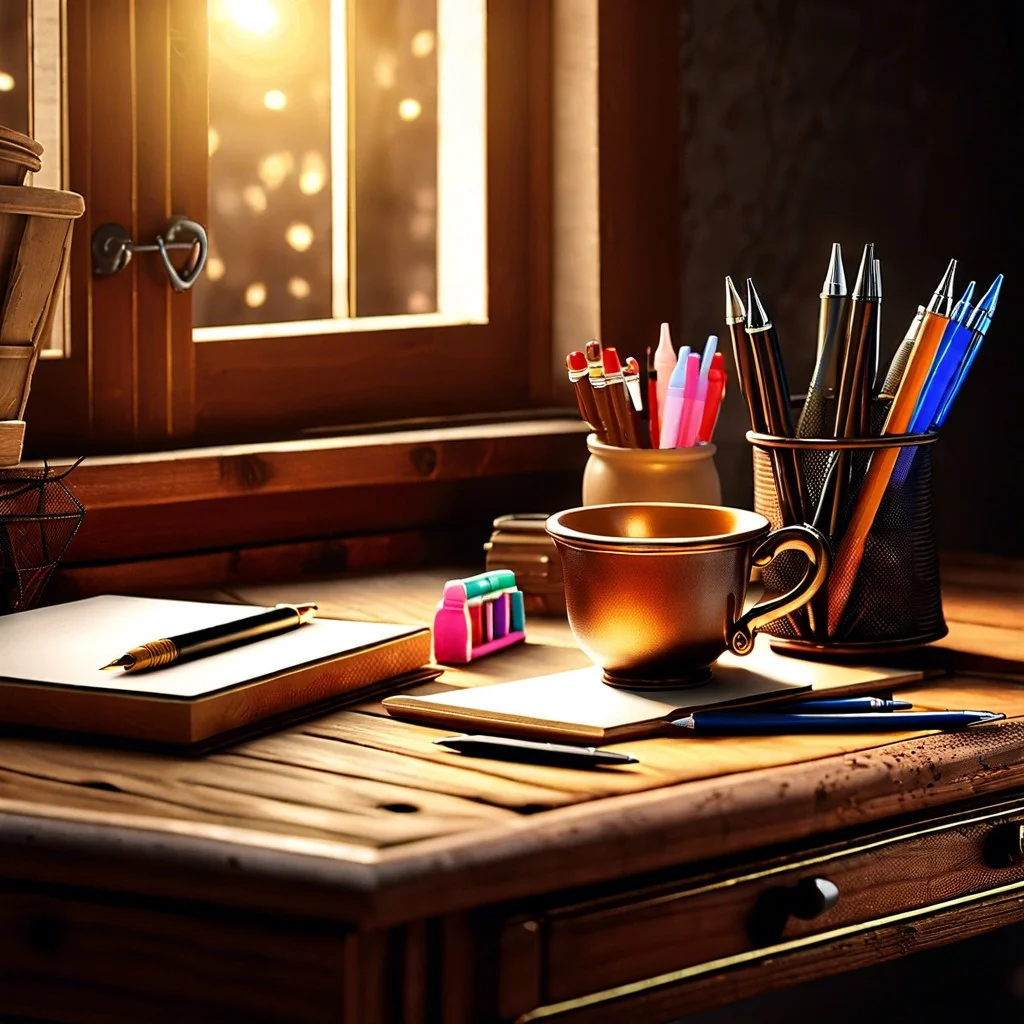 use a vintage cup as a pen holder