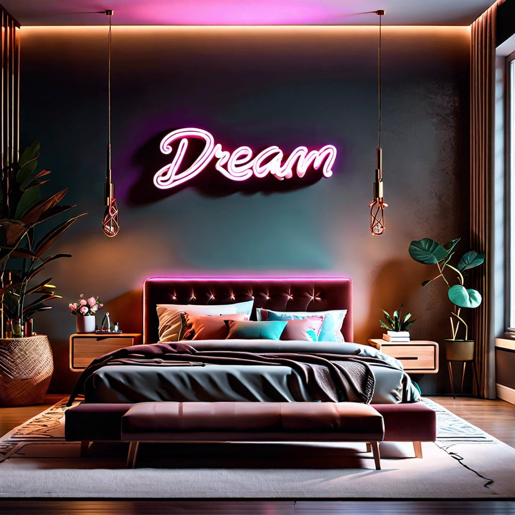 use neon signs for quirky lighting