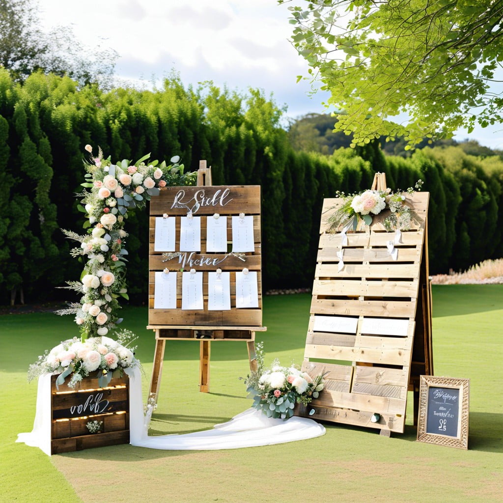 use pallet boards for signage and seating charts