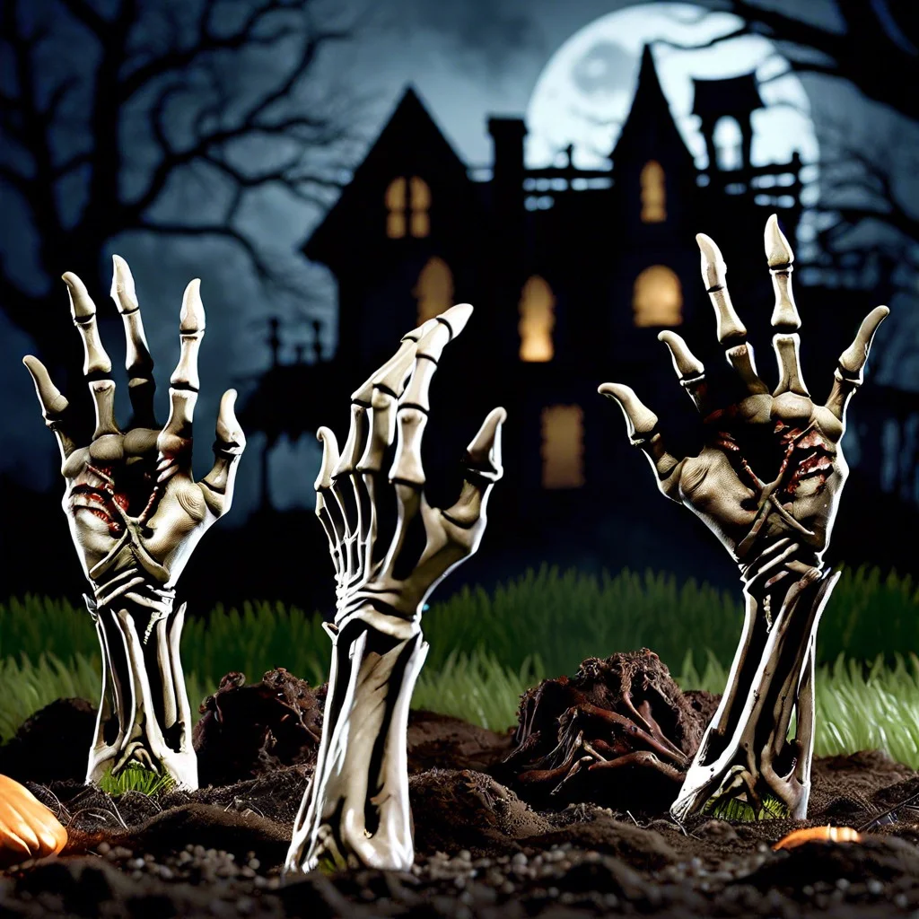 zombie hands lawn stakes