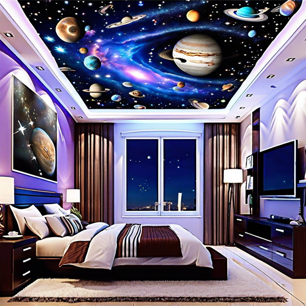 3d galaxy ceiling stickers