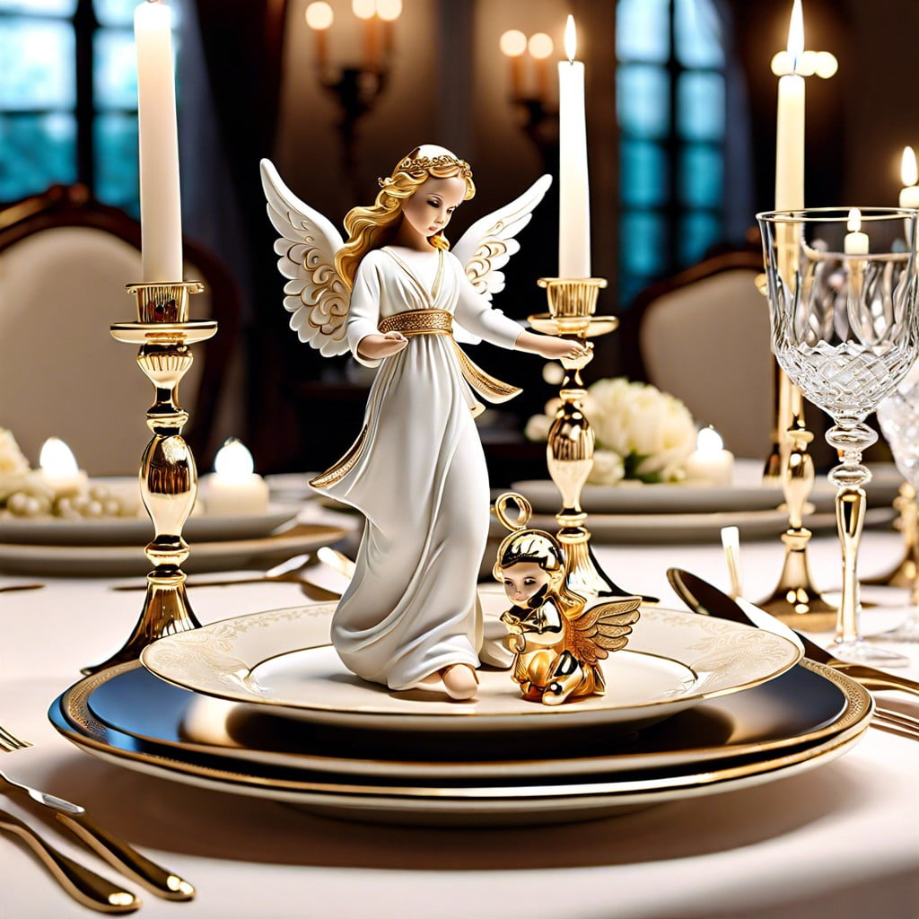 angel figurines as table decorations