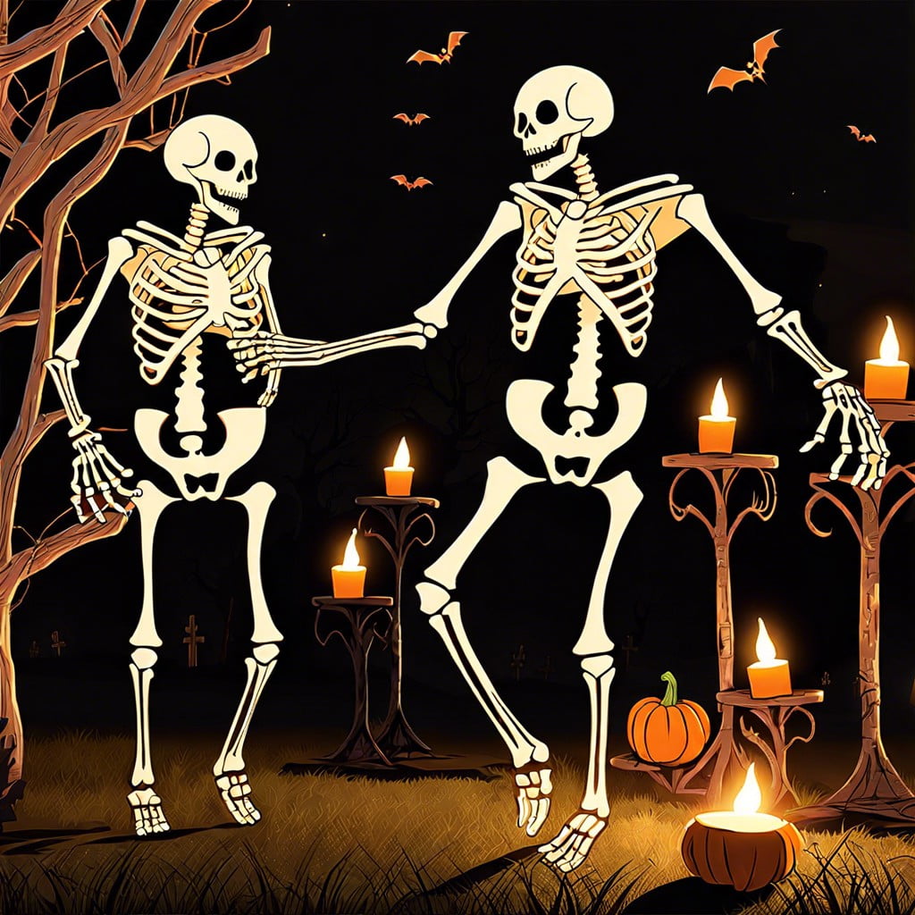 animated skeletons dancing to eerie music