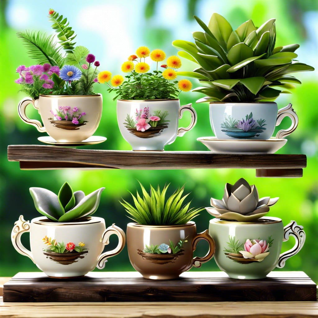 antique teacup planters