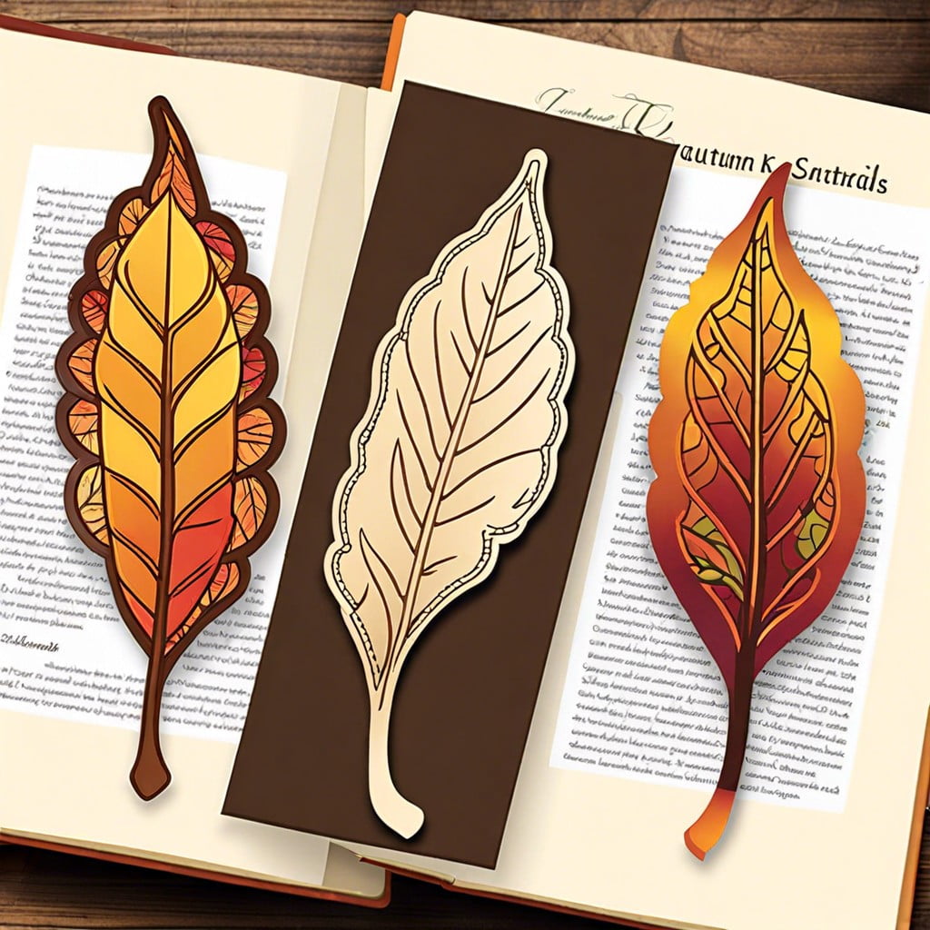 autumn leaf bookmarks