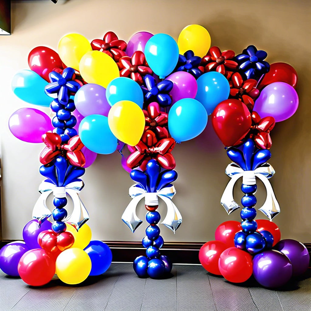 balloon bouquets tied to weights