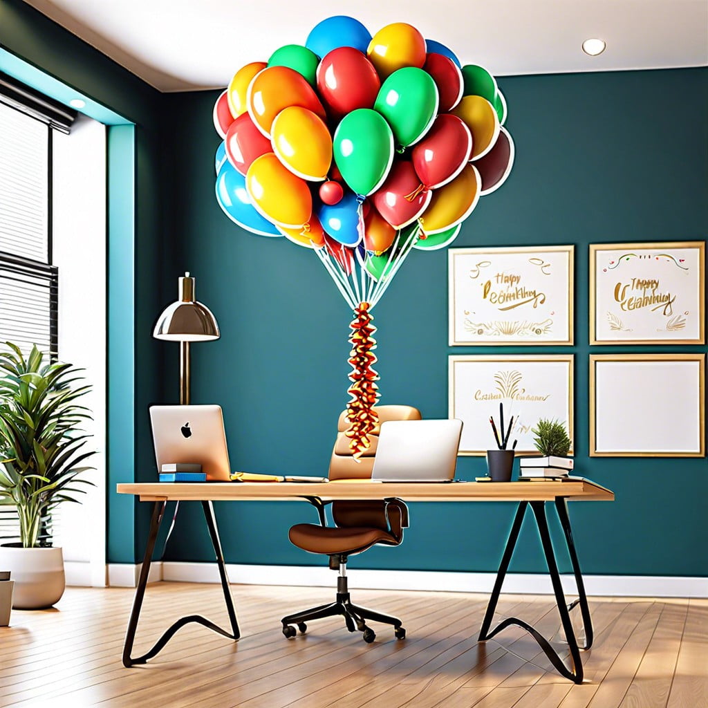 balloon canopy over desk