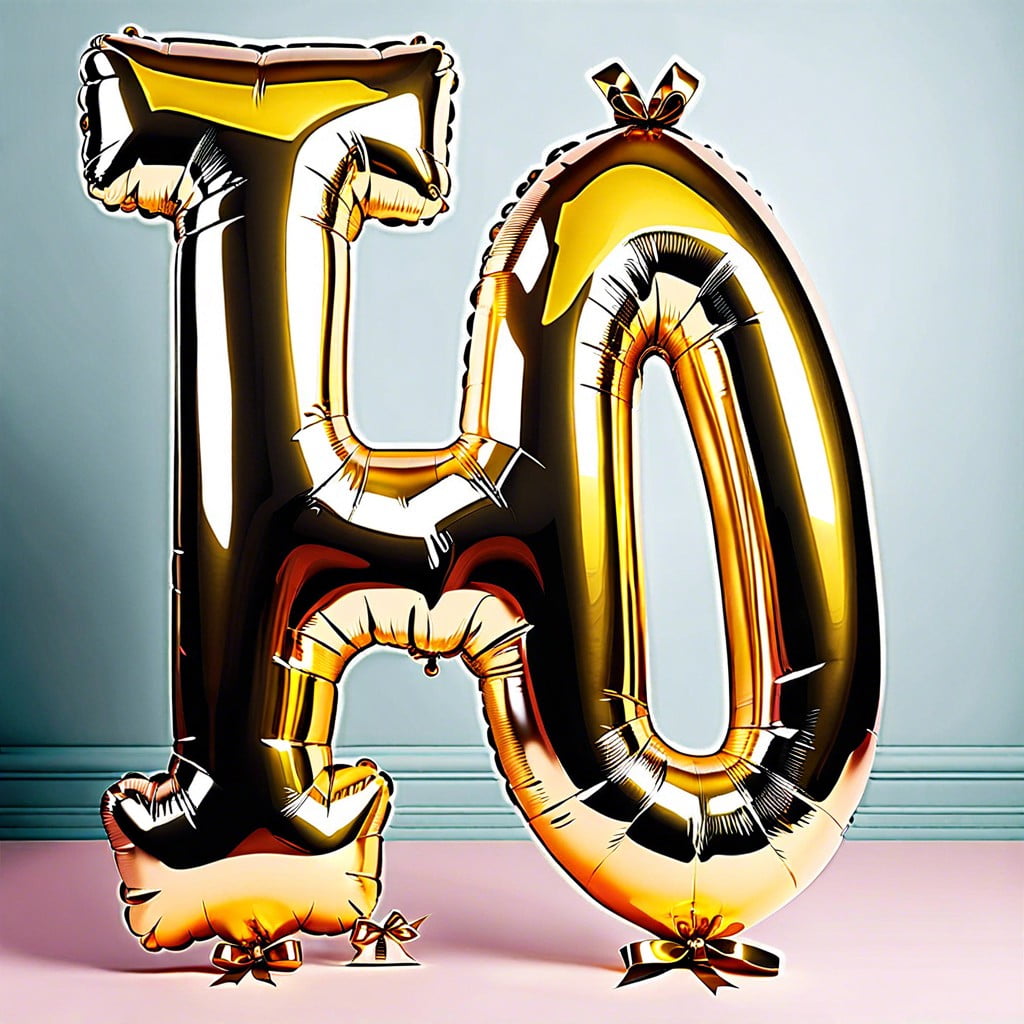 balloon letters form the birthday persons name or age with letter shaped balloons