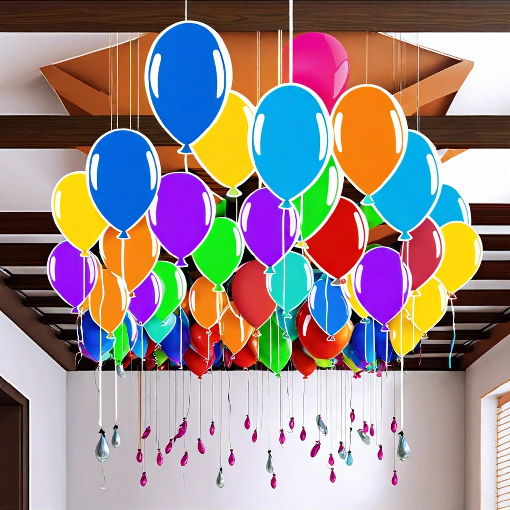 balloons with hanging photos