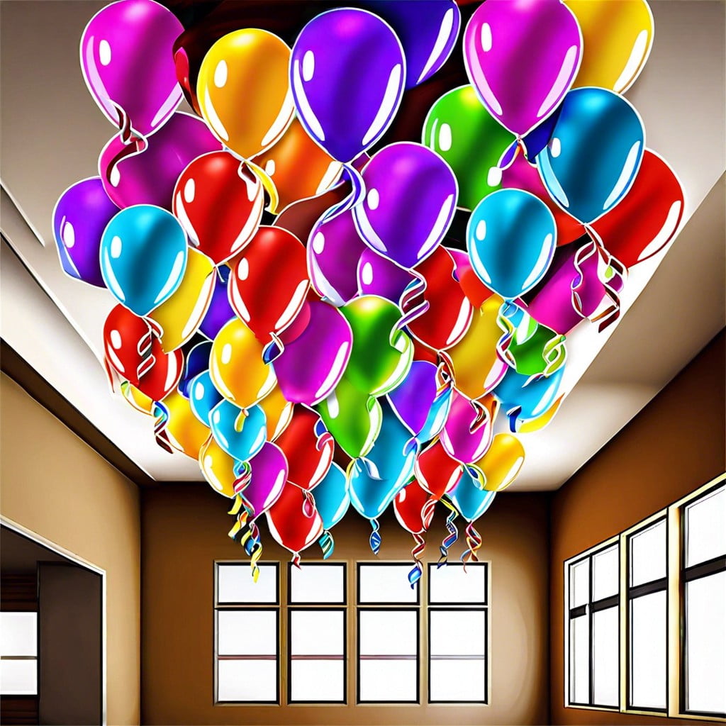 balloons with ribbon streamers