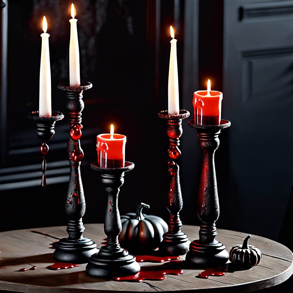 blood drip candle holders