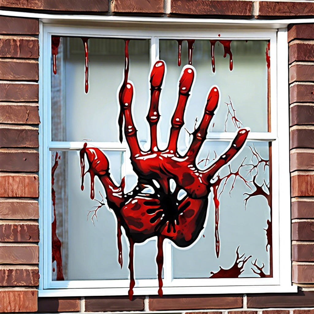 bloody handprint window clings