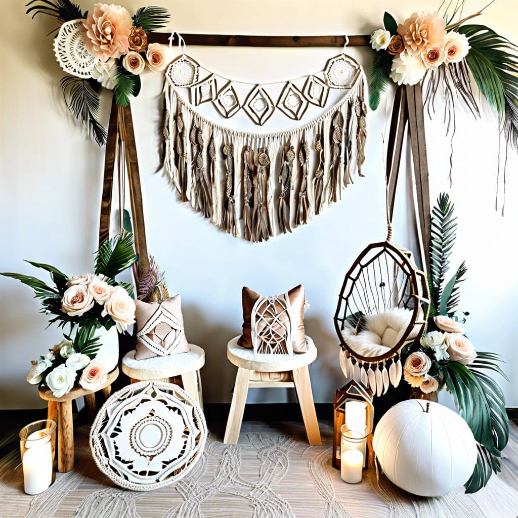 boho chic with macrame and dreamcatchers