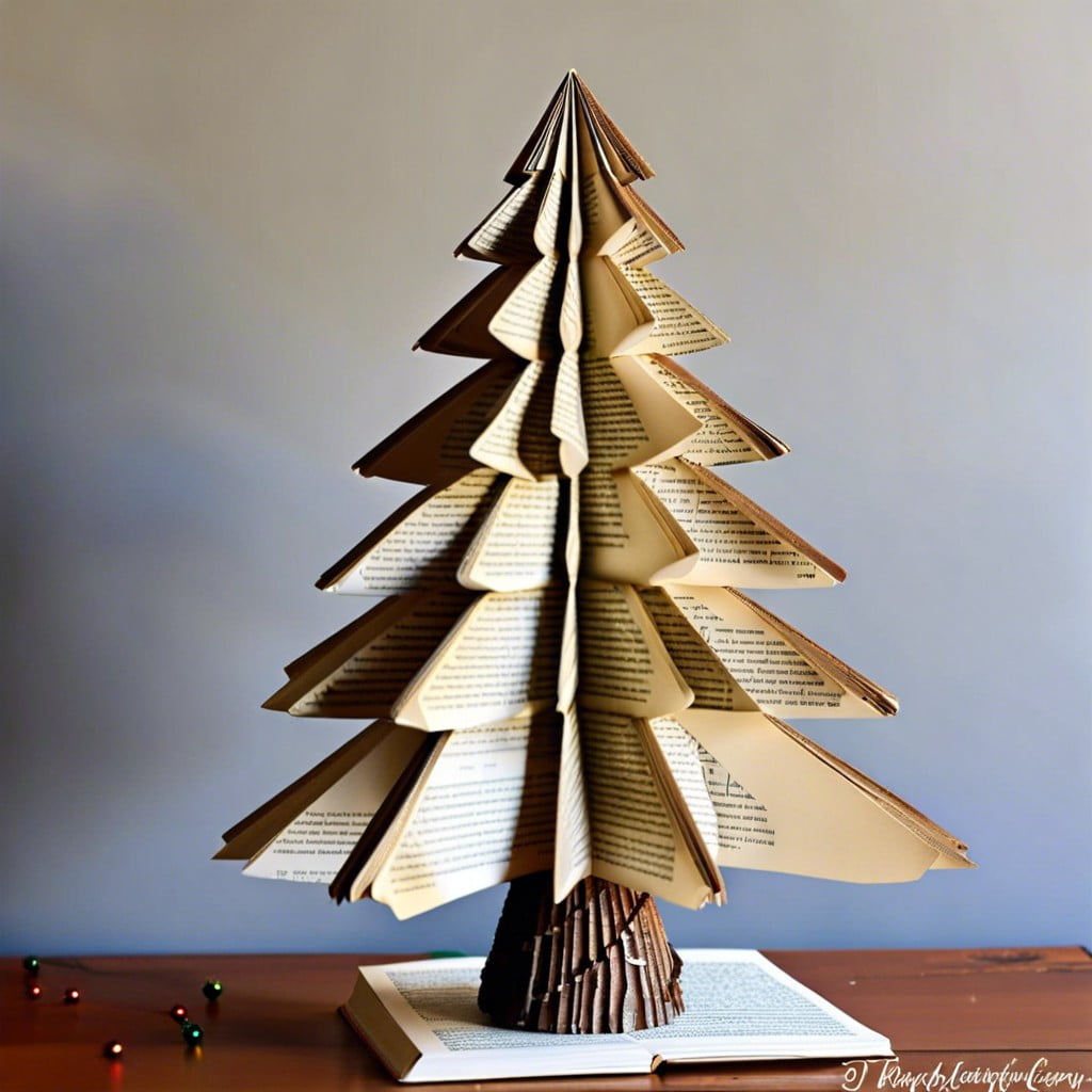book page christmas trees