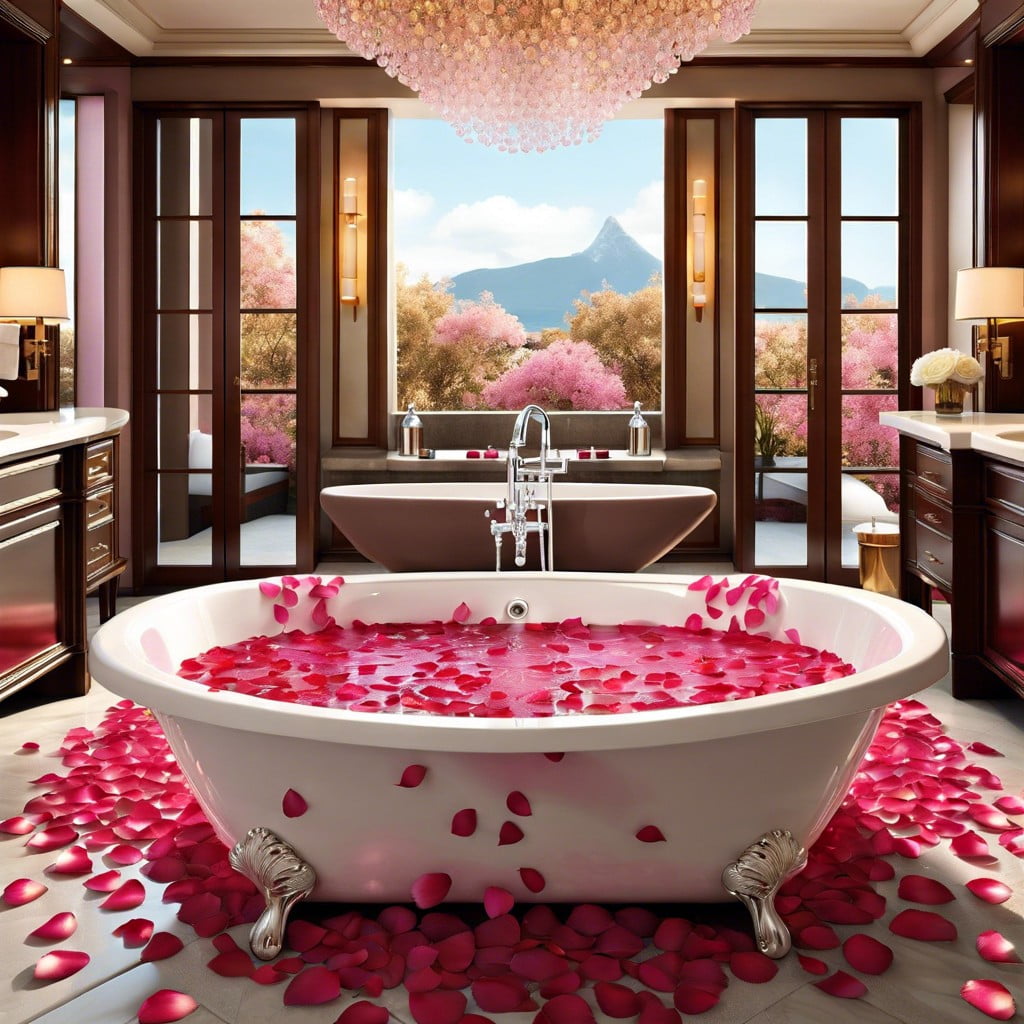 bubble bath with petals