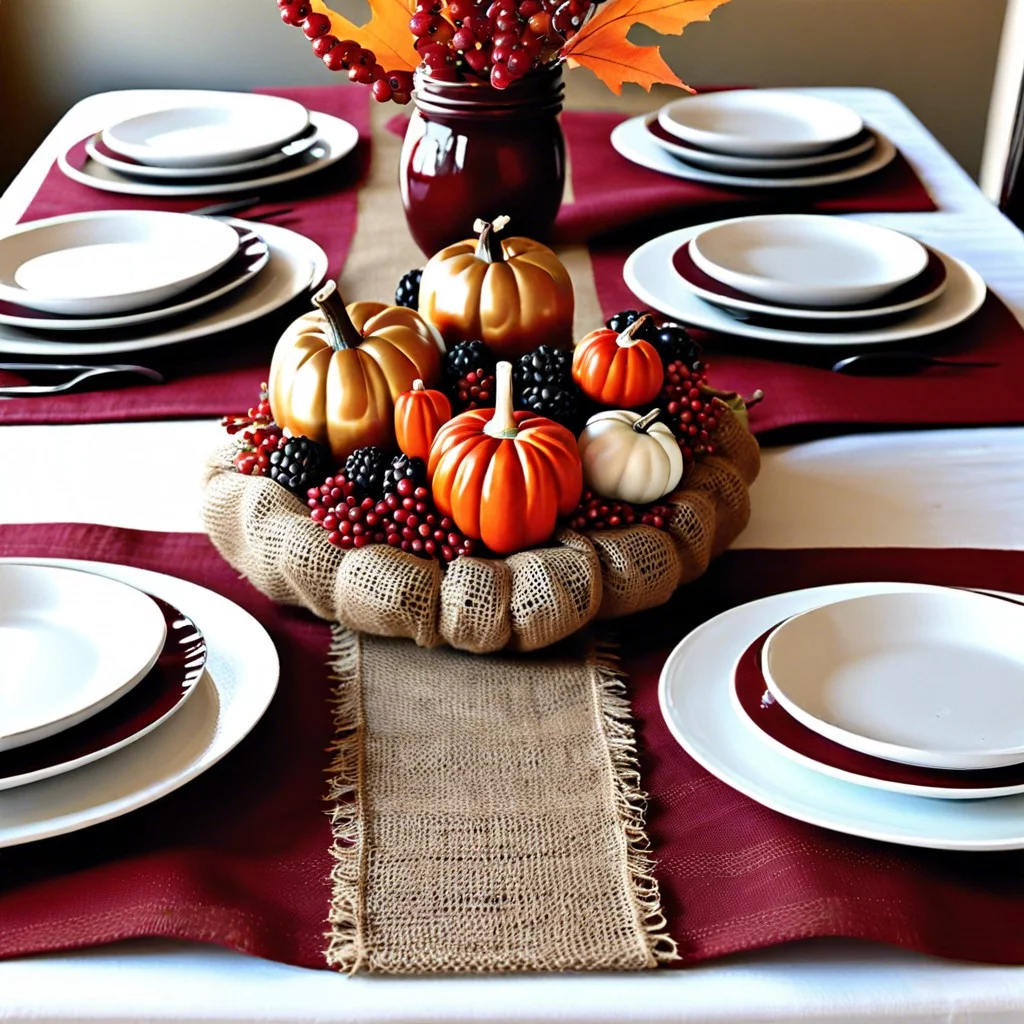burlap and berry runner