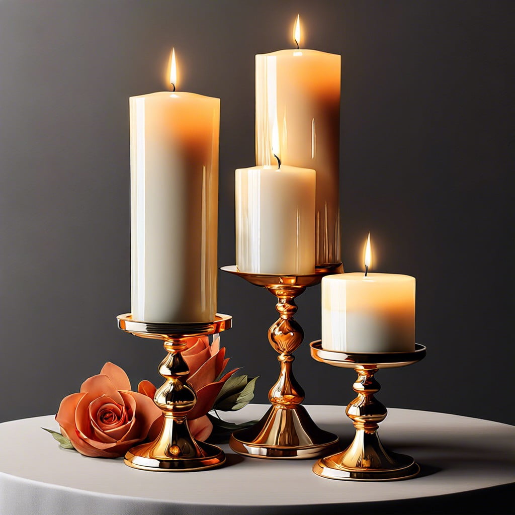 candle trio with varying heights