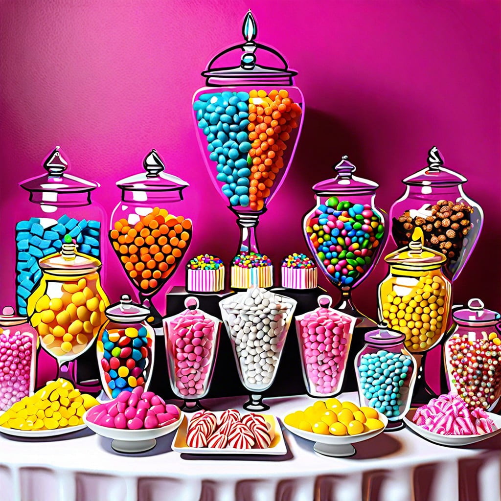 candy buffet table with jars